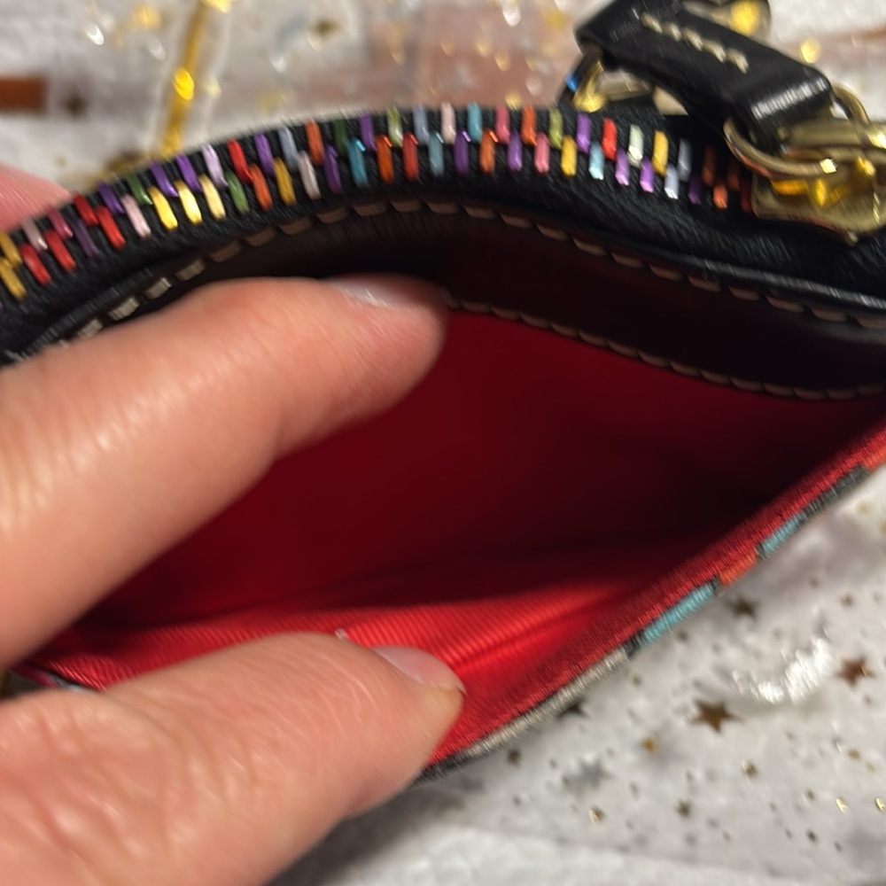 Dooney & Bourke Colorful Logo Coin Pouch - Picture 4 of 6